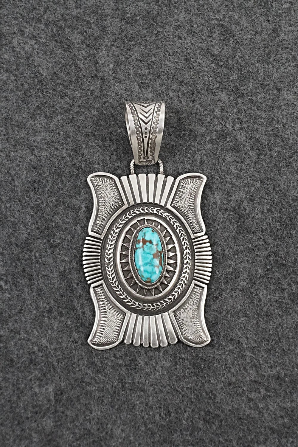 Turquoise & Sterling Silver Pendant - Calvin Martinez