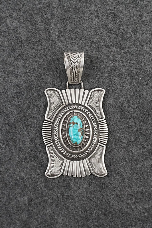 Turquoise & Sterling Silver Pendant - Calvin Martinez
