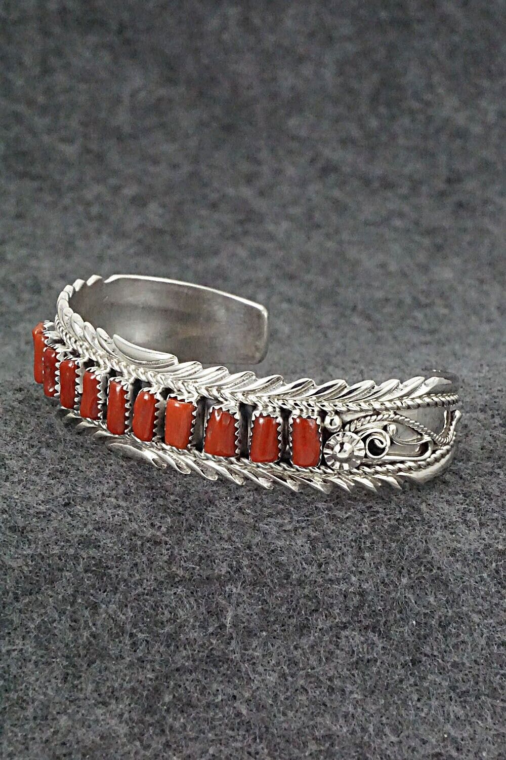 Coral & Sterling Silver Bracelet - Anthony Brown