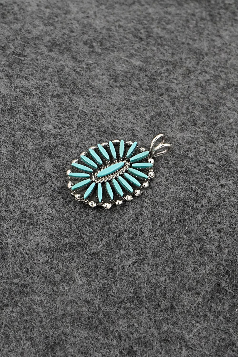 Turquoise & Sterling Silver Pendant - Fritzon Owaleon