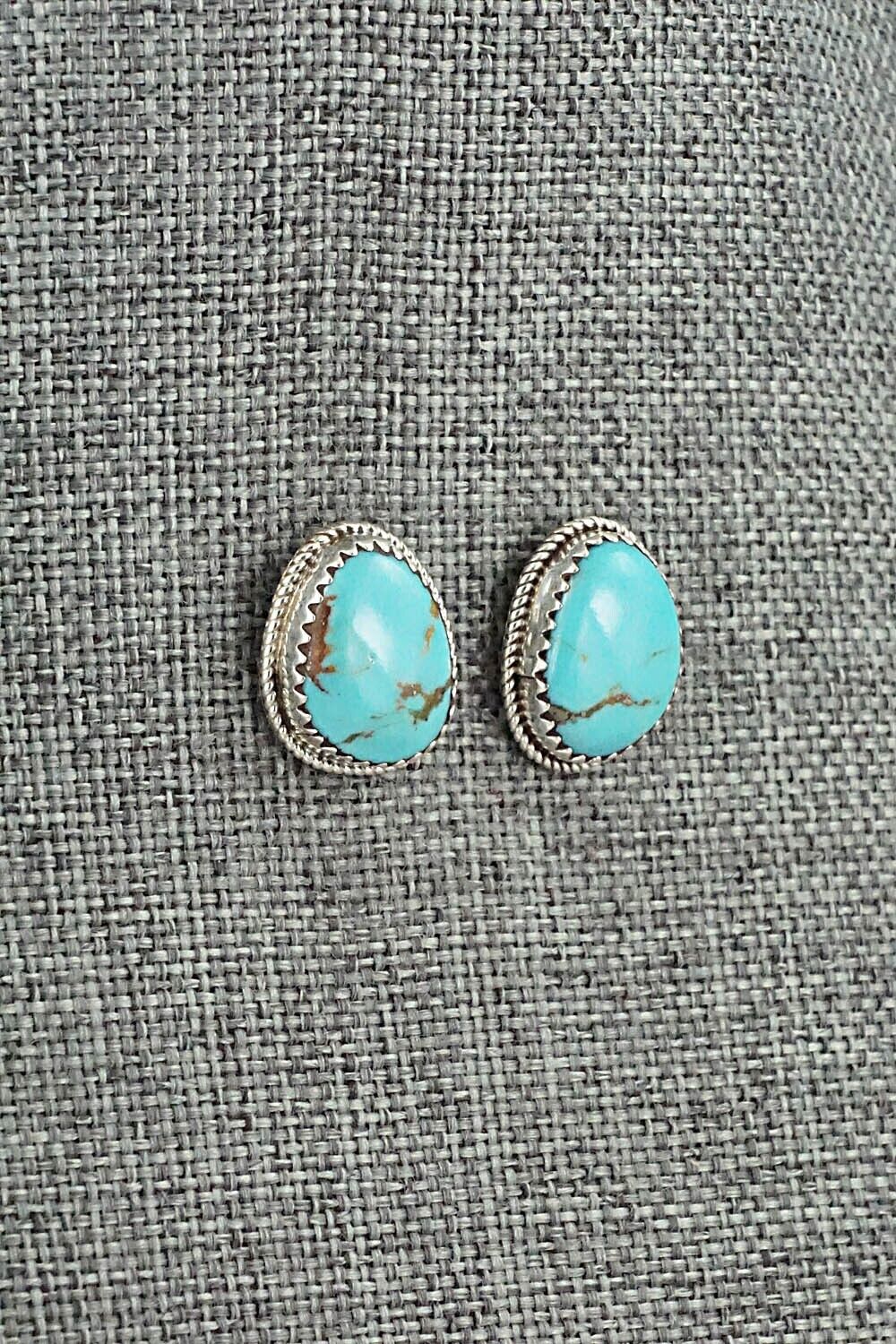 Turquoise & Sterling Silver Earrings - Ernest Hawthorne