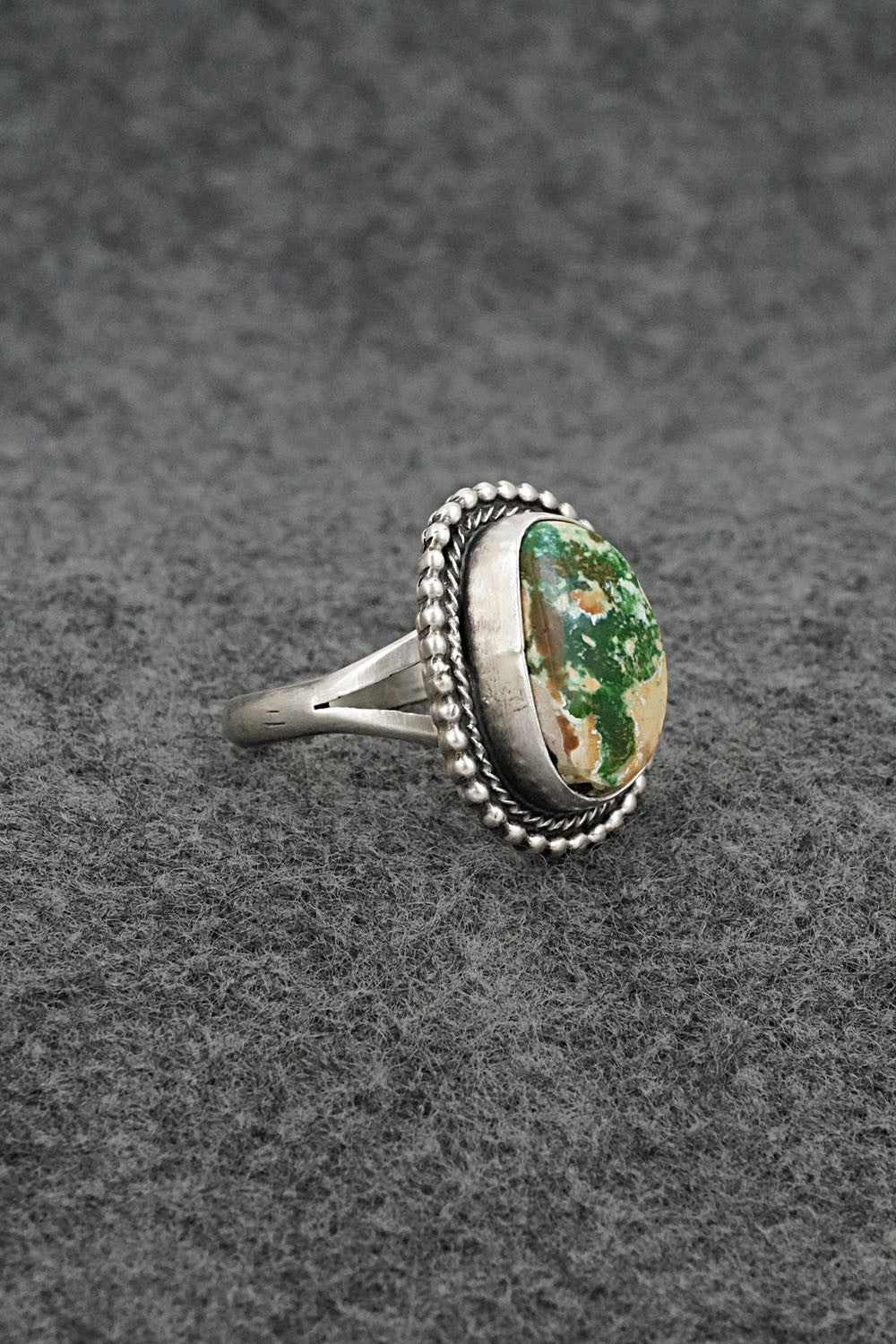 Turquoise & Sterling Silver Ring - Randy Billy - Size 10.5
