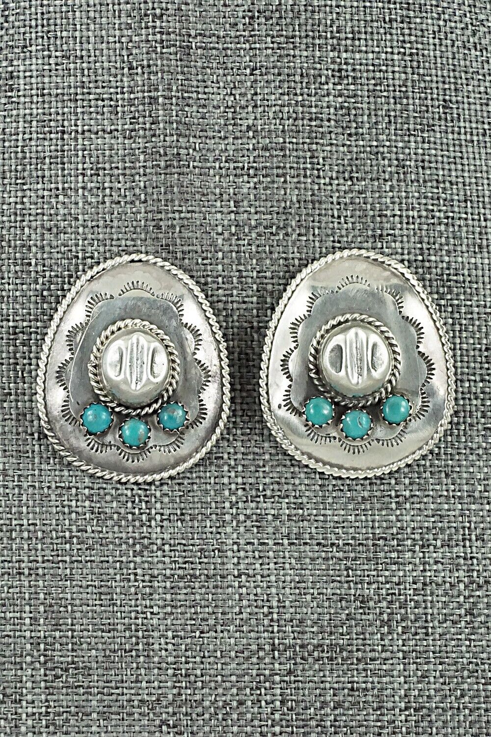 Turquoise & Sterling Silver Earrings - Bobby Platero