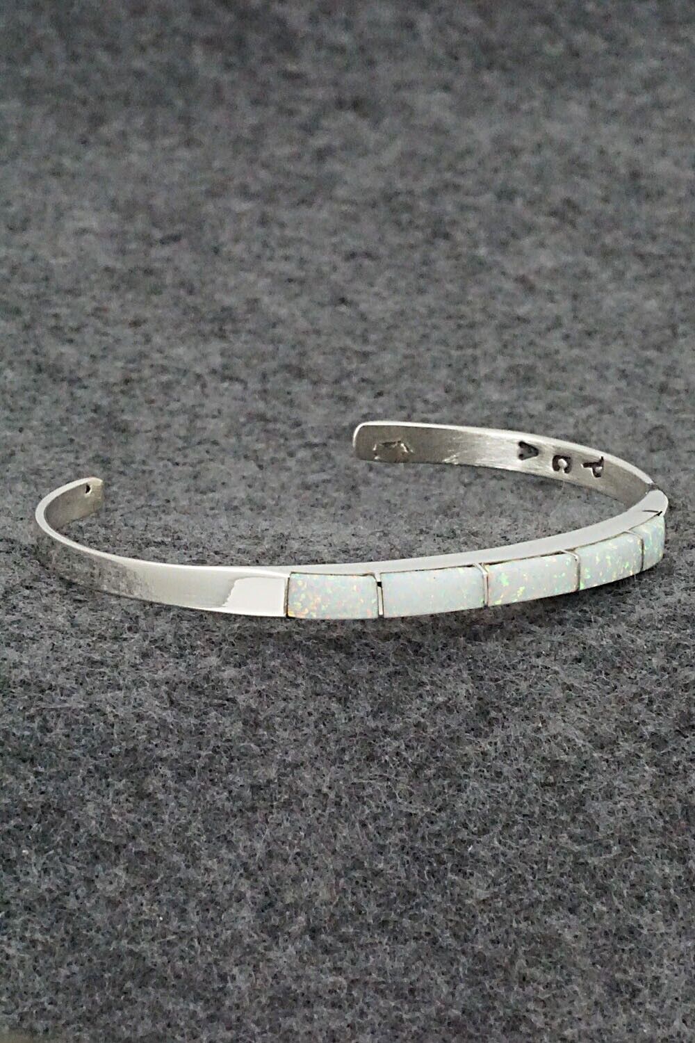 Opalite & Sterling Silver Inlay Bracelet - Phyllis Albert
