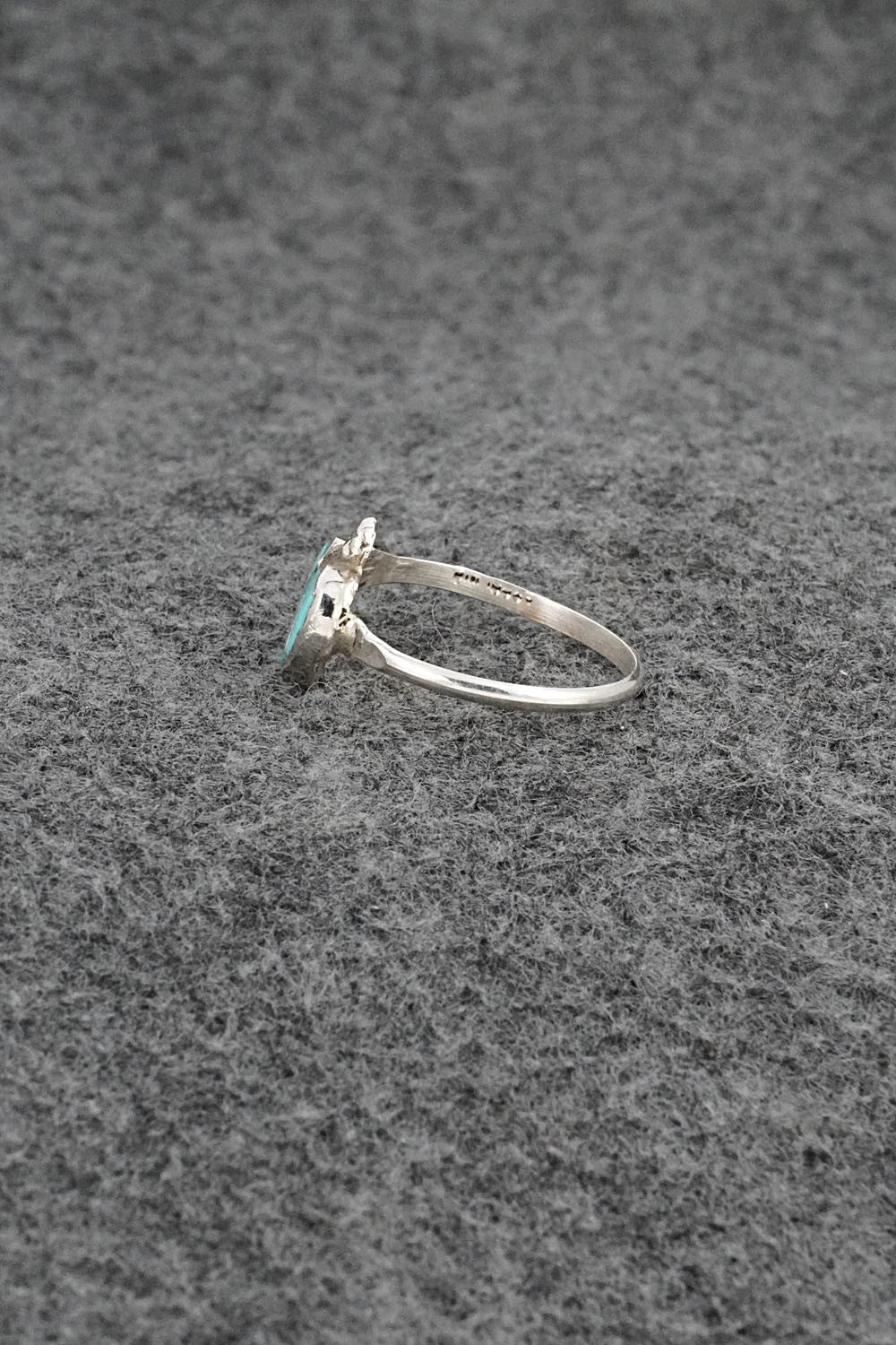 Turquoise & Sterling Silver Ring - Ola Eriacho - Size 7.5