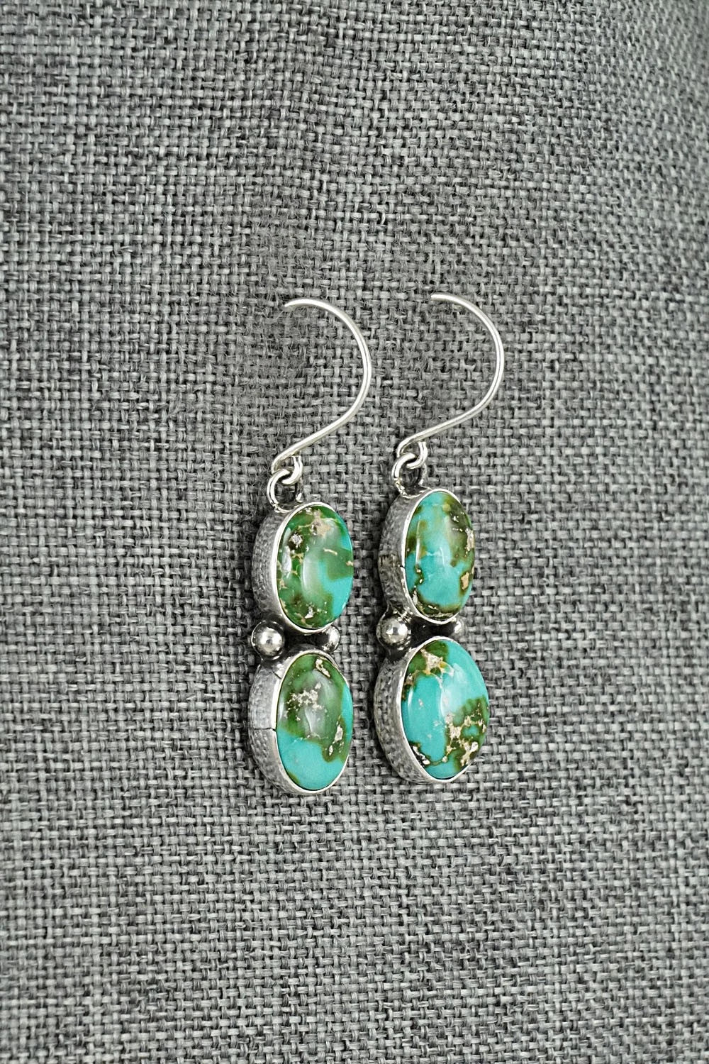 Turquoise & Sterling Silver Earrings - Eugene Gruber