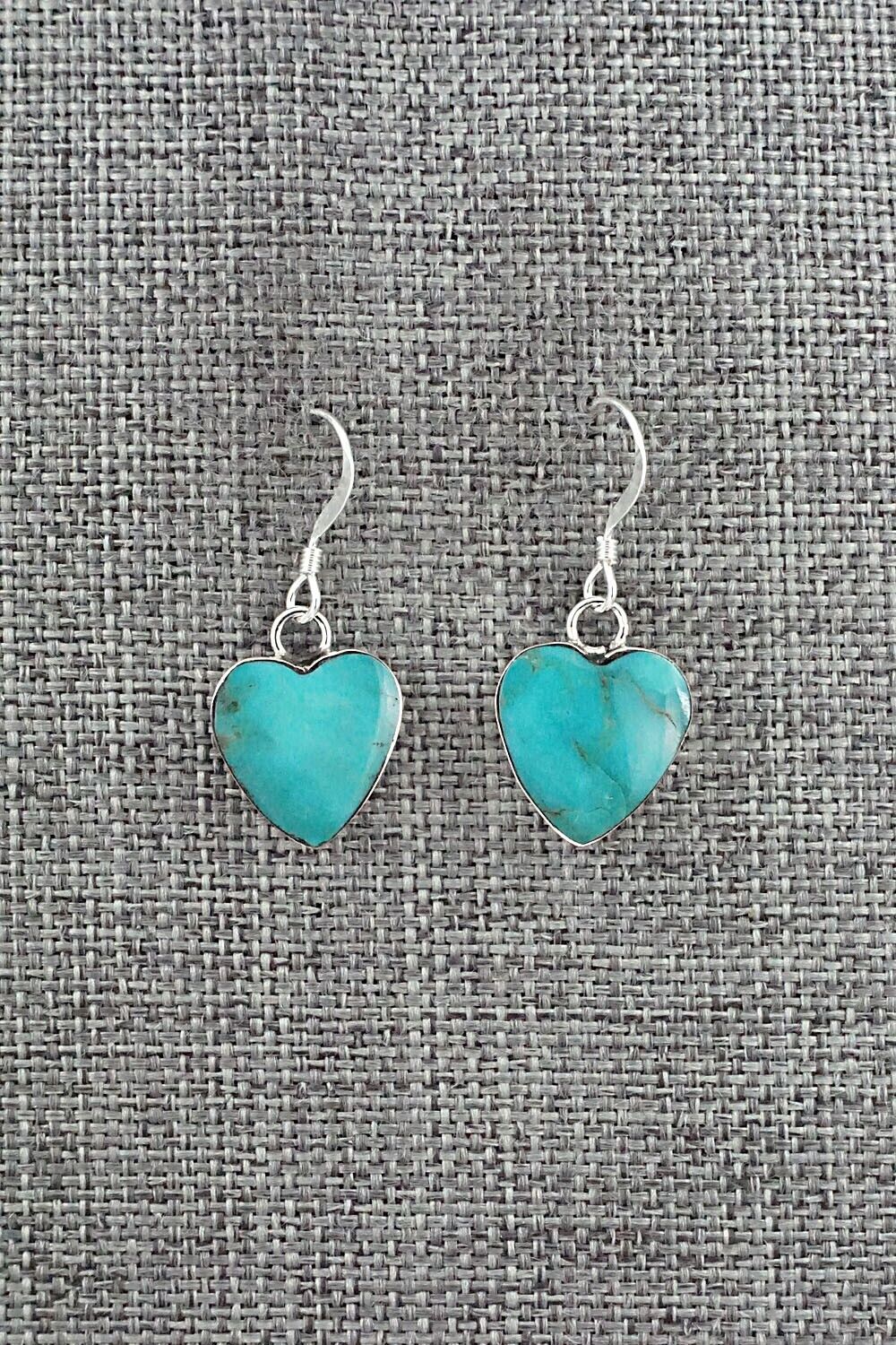 Turquoise and Sterling Silver Earrings - Sonyei Coho