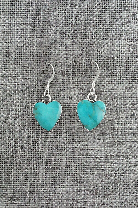 Turquoise and Sterling Silver Earrings - Sonyei Coho