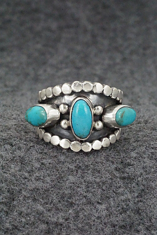 Turquoise & Sterling Silver Ring - Andrew Vandever - Size 7