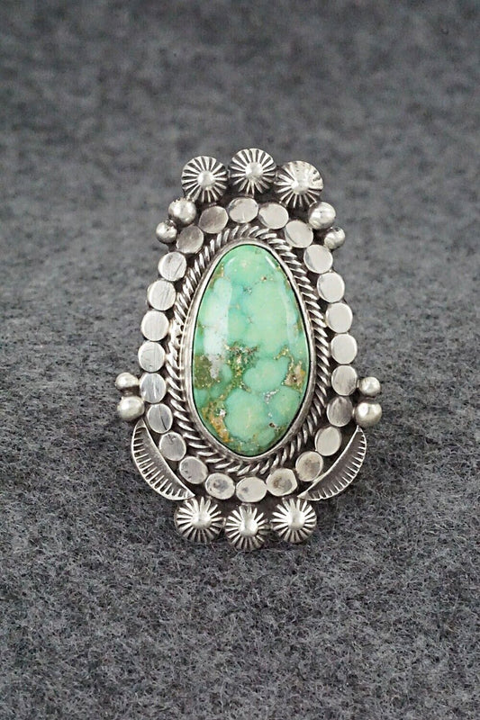 Turquoise & Sterling Silver Ring - Tom Lewis - Size 7.25