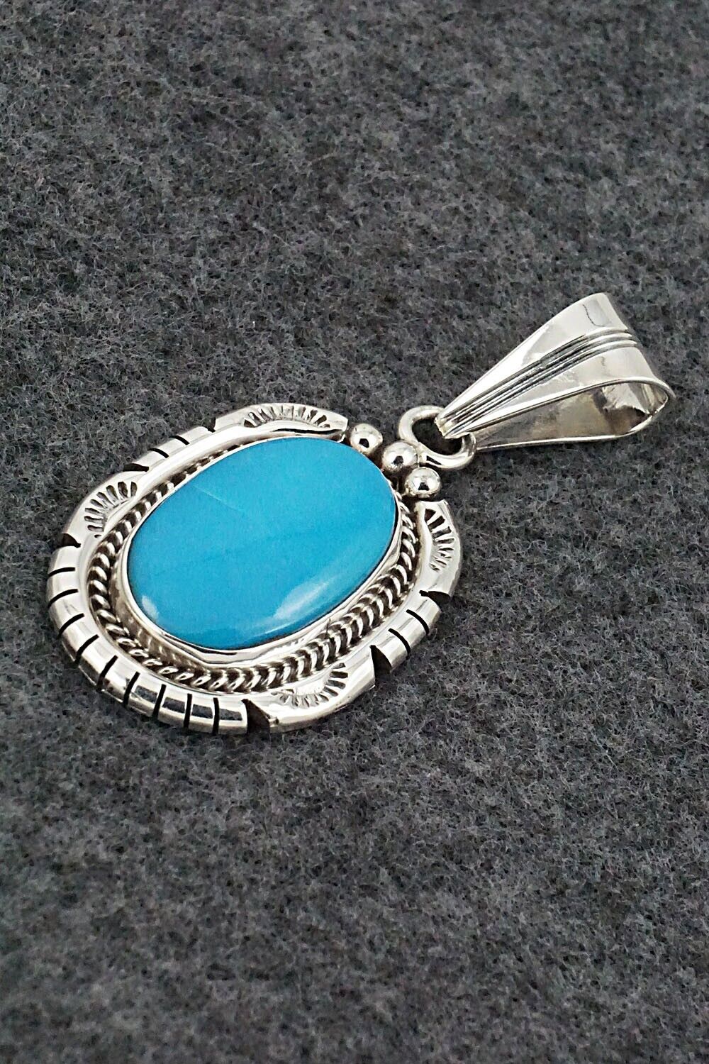 Turquoise & Sterling Silver Pendant - Samuel Yellowhair