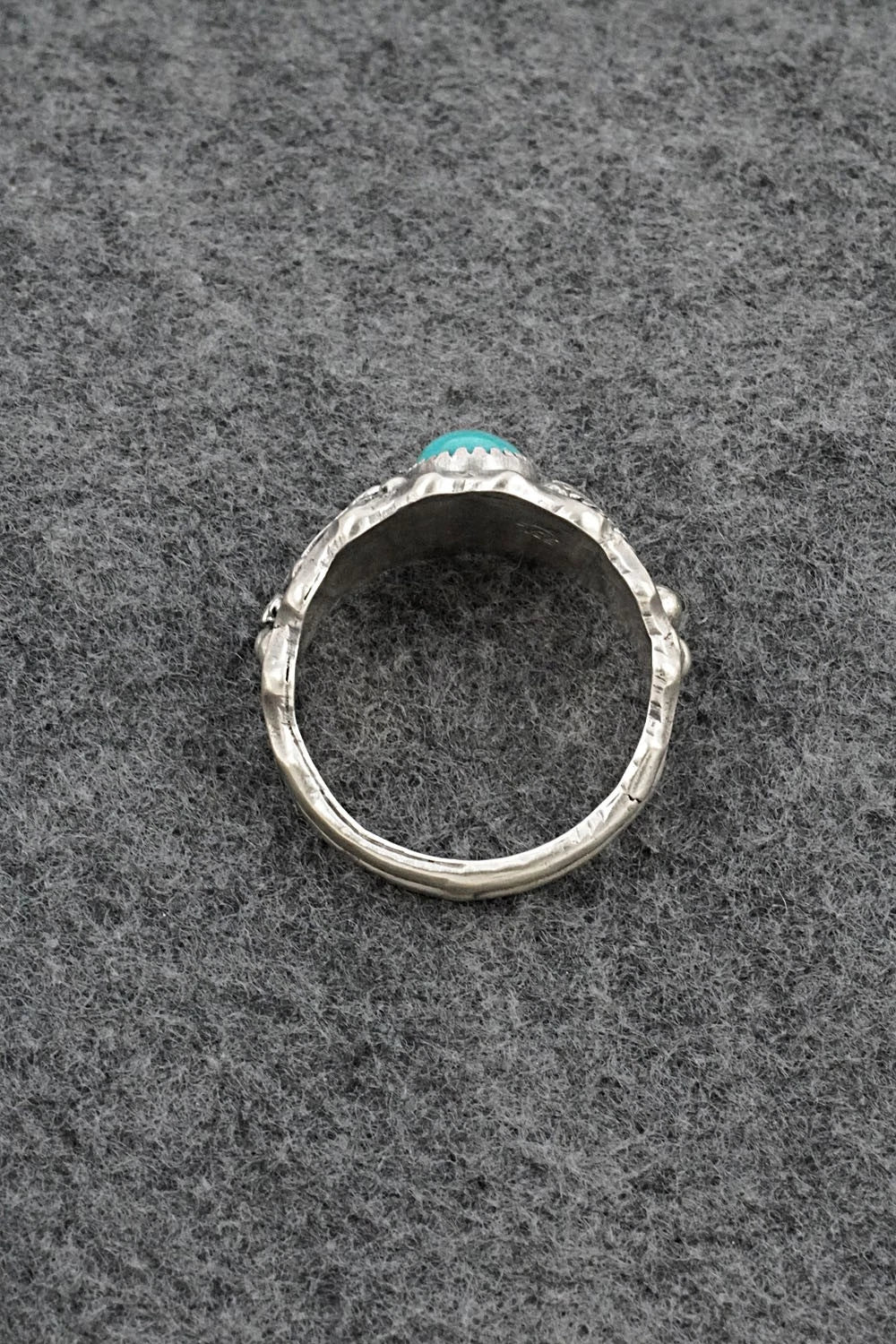 Turquoise & Sterling Silver Ring - Genevieve Francisco - Size 14