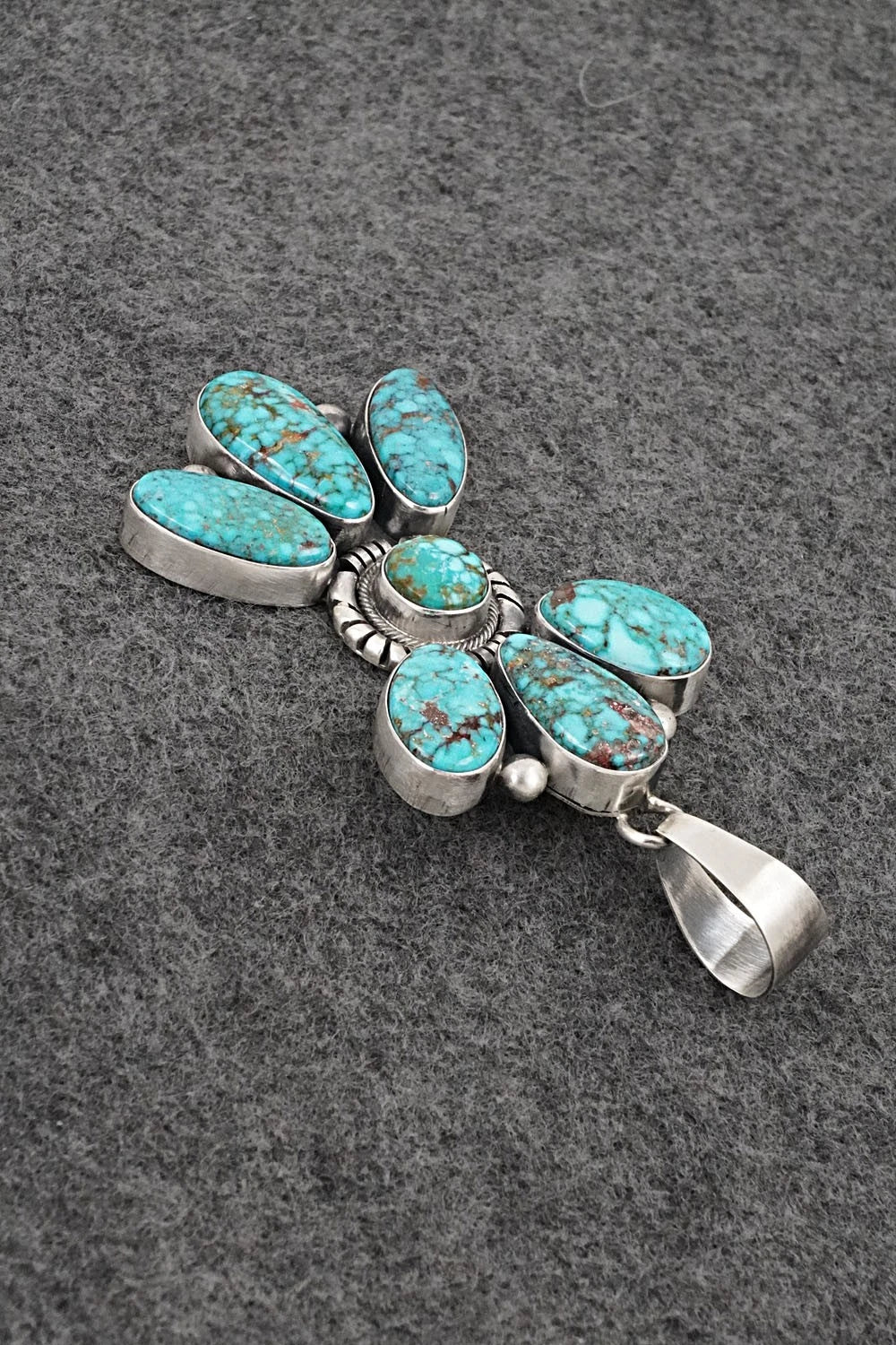 Turquoise & Sterling Silver Pendant - Mark Yazzie