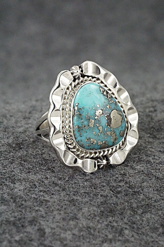 Turquoise & Sterling Silver Ring - Samuel Yellowhair - Size 6.5