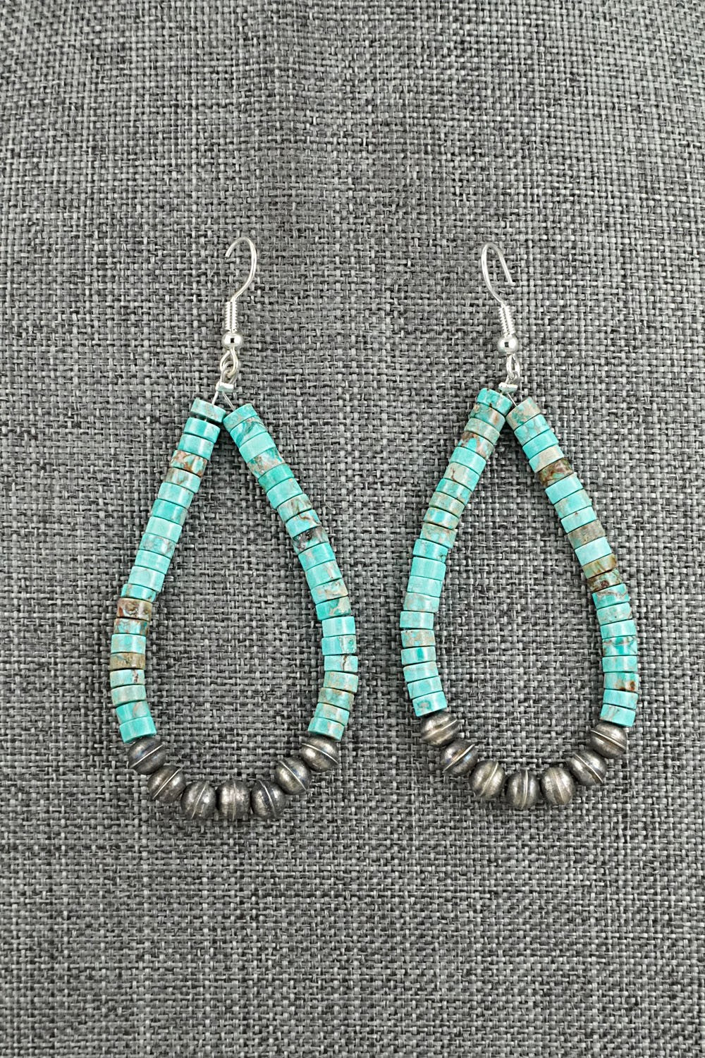 Turquoise & Sterling Silver Earrings - Quaylon Sam