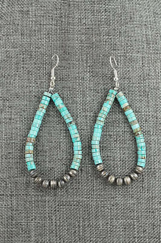 Turquoise & Sterling Silver Earrings - Quaylon Sam