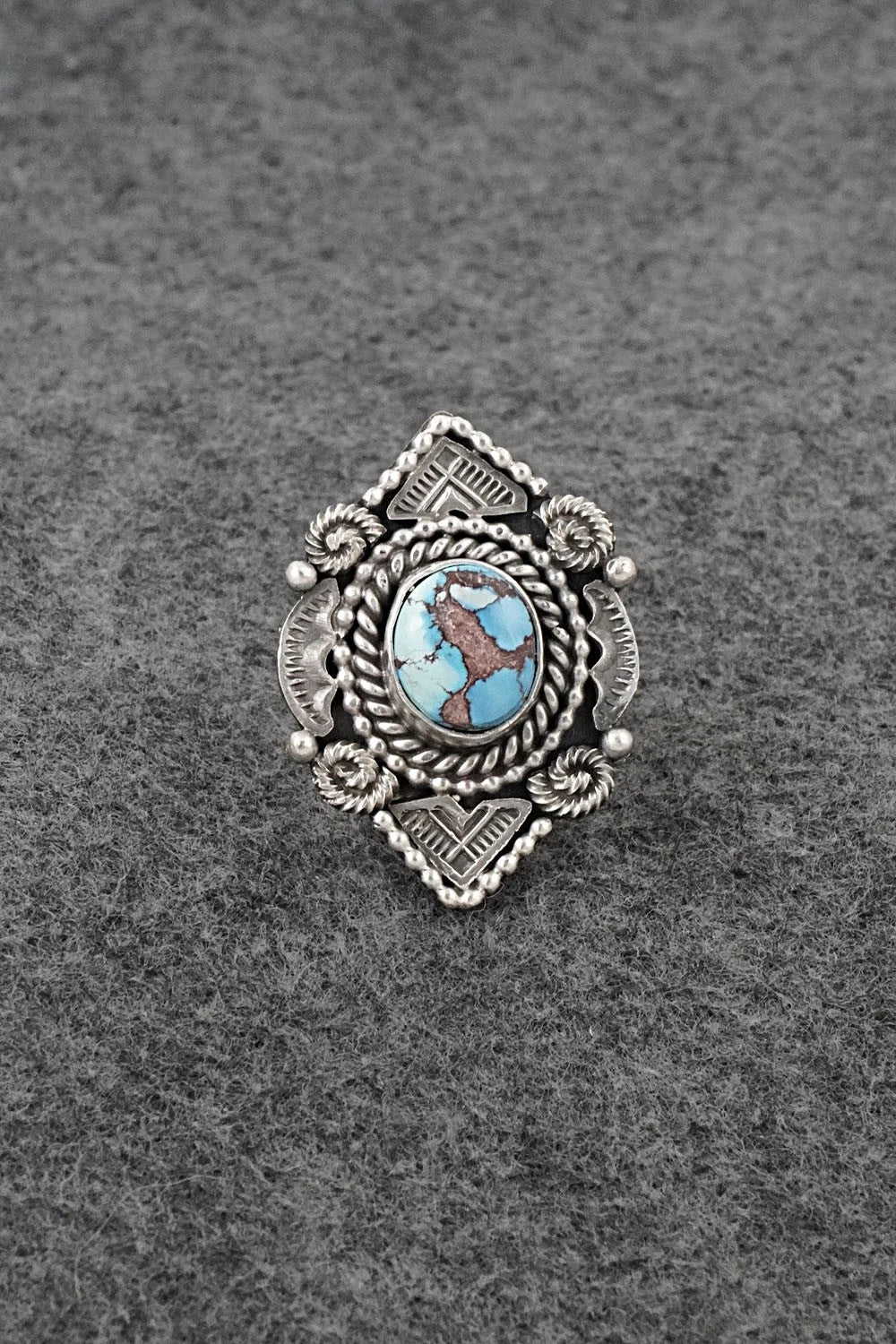 Turquoise & Sterling Silver Ring - Rosita Calladitto - Size 9
