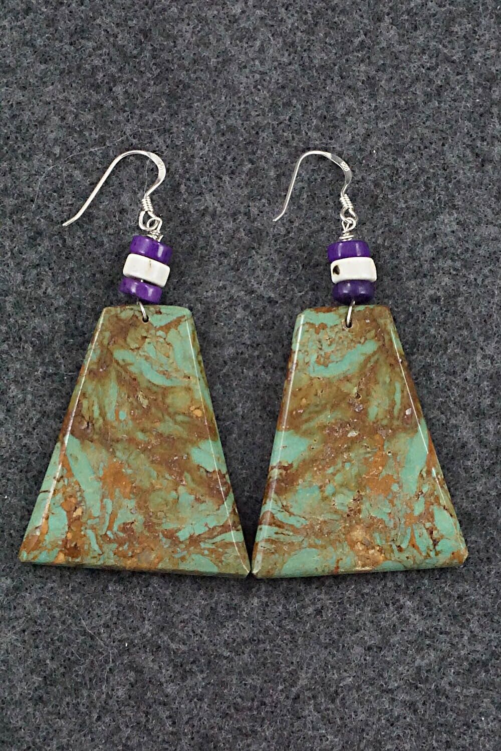 Turquoise & Sterling Silver Earrings - Lupe Lovato