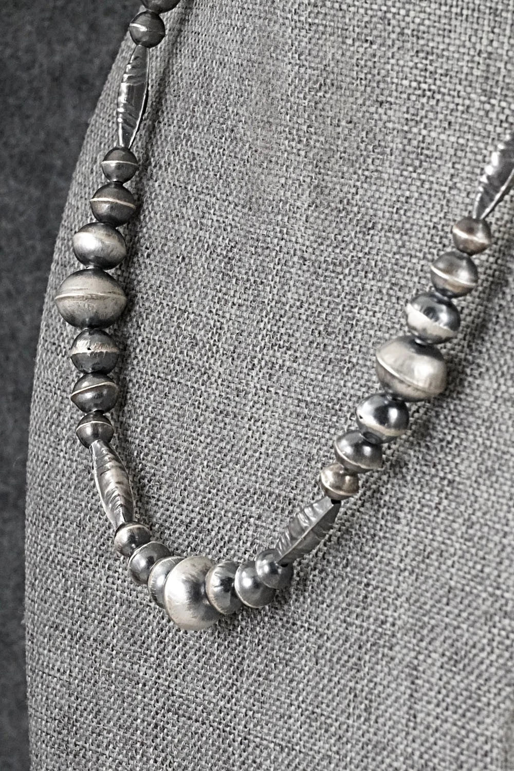 Sterling Silver Navajo Pearl Necklace 26" - Vintage
