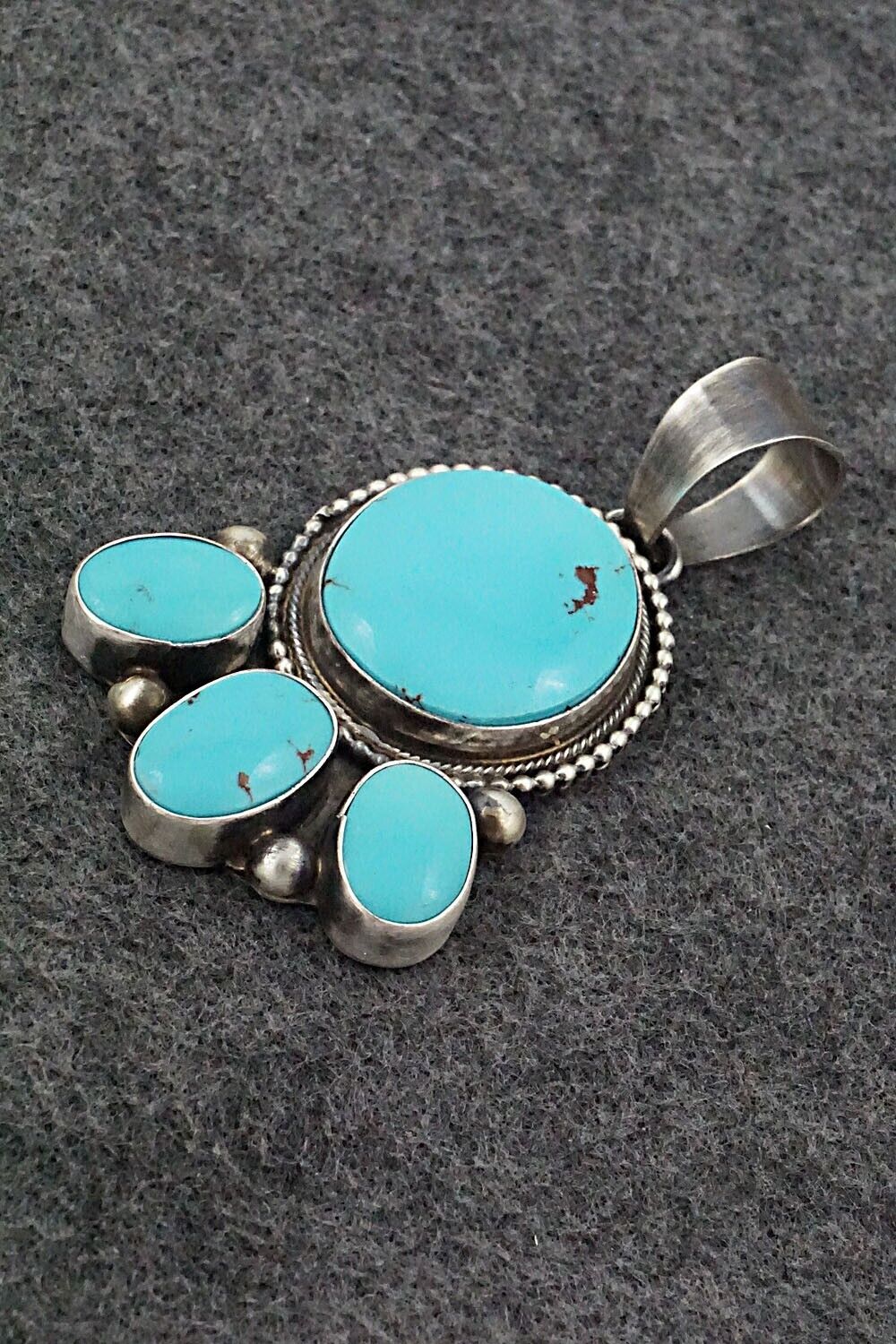 Turquoise & Sterling Silver Pendant & Earrings Set - Kathleen Chavez