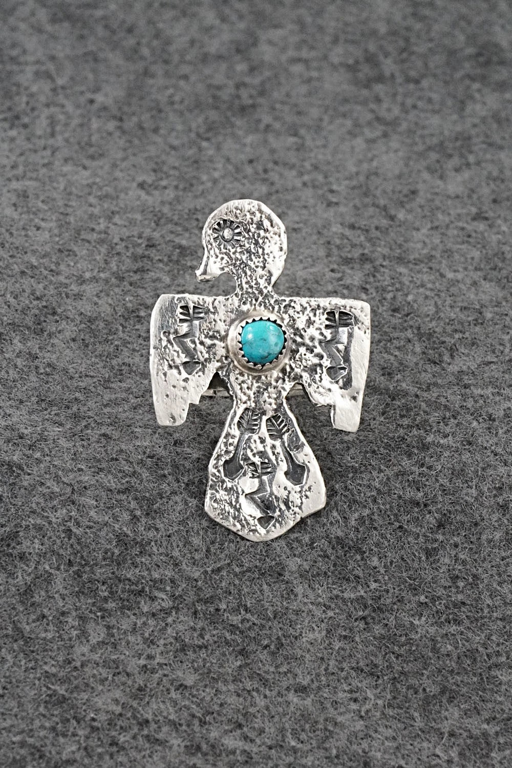 Turquoise & Sterling Silver Ring - Delbert Arviso - Size 9.5
