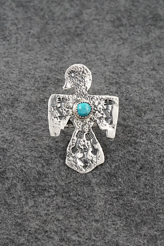 Turquoise & Sterling Silver Ring - Delbert Arviso - Size 9.5