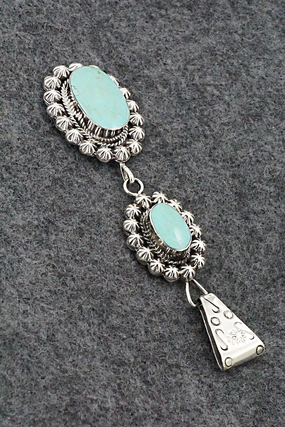 Turquoise & Sterling Silver Pendant - Sheena Jack