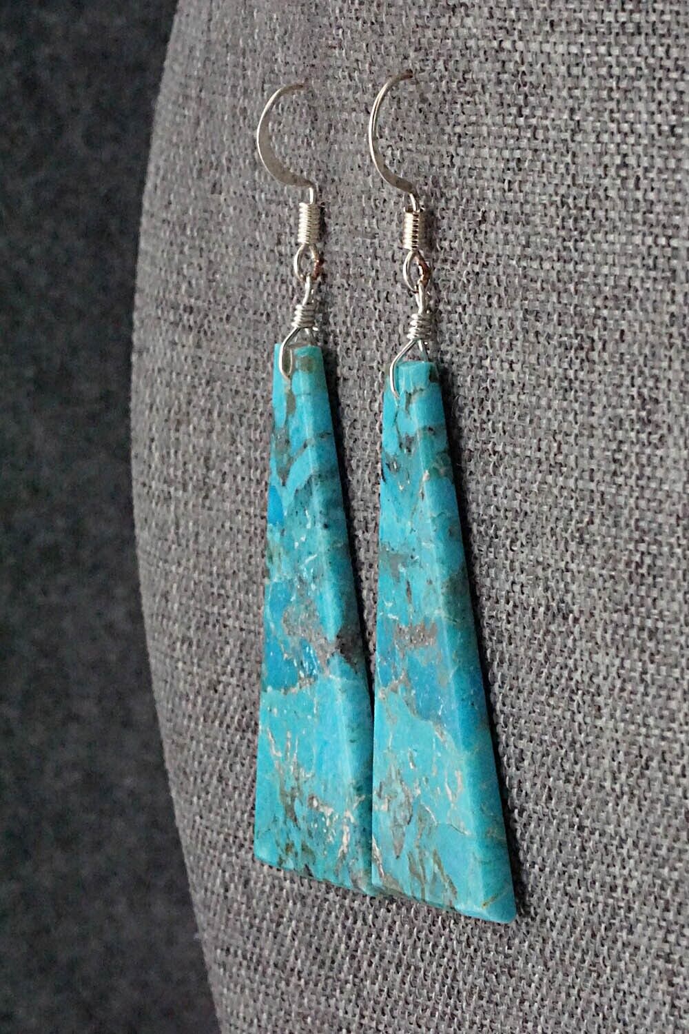 Turquoise & Sterling Silver Earrings - Lupe Lovato