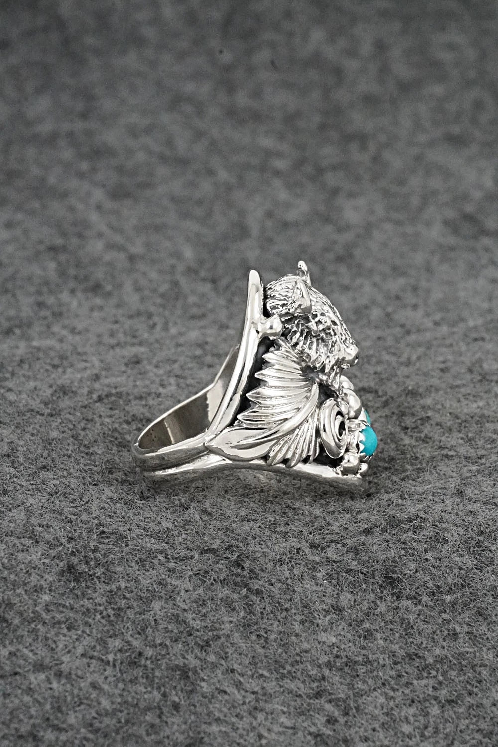 Turquoise & Sterling Silver Ring - Darrell Morgan - Size 10