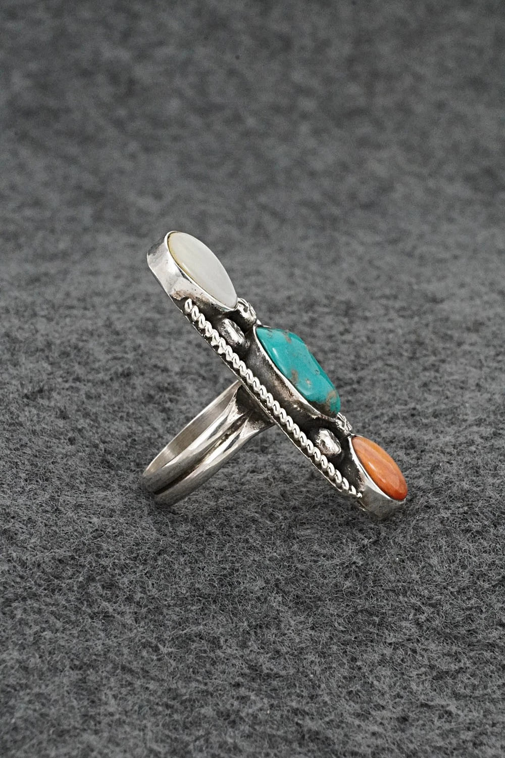 Multi-Stone & Sterling Silver Ring - Priscilla Reeder - Size 7