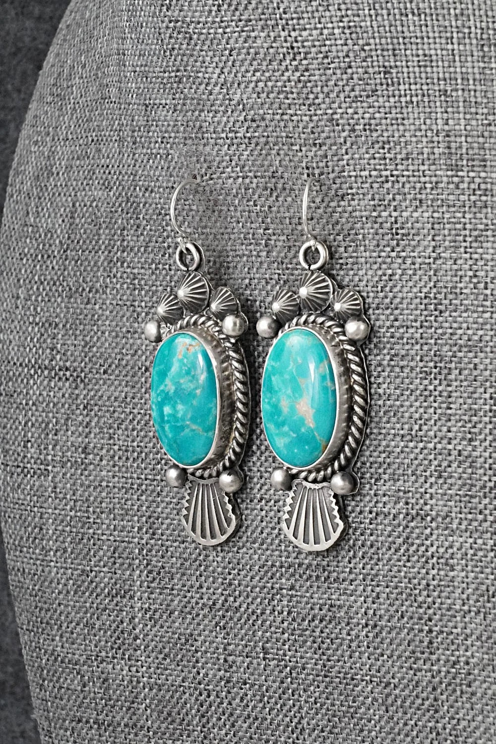 Turquoise & Sterling Silver Earrings - Michael Calladitto
