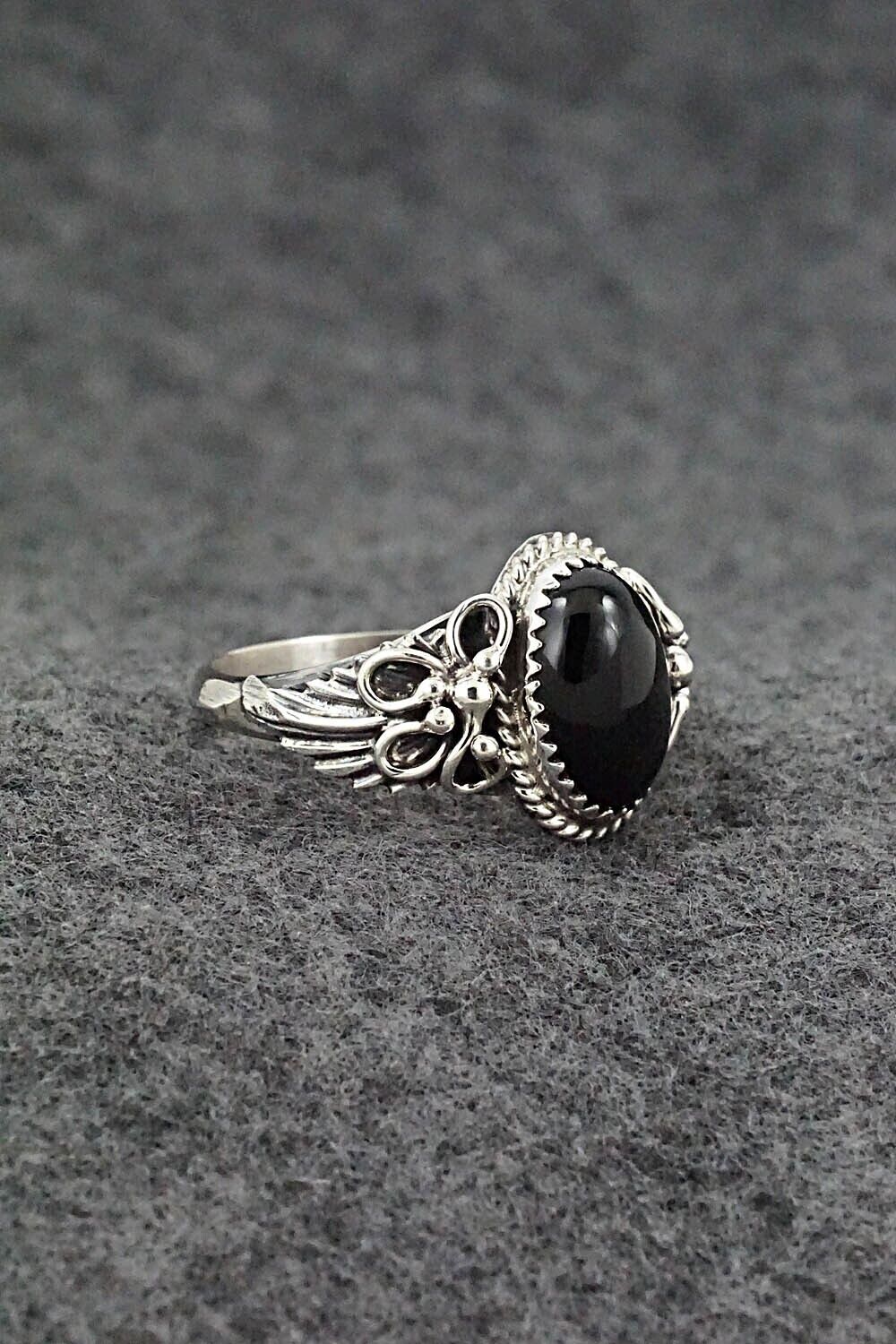 Onyx & Sterling Silver Ring - Jeannette Saunders - Size 13