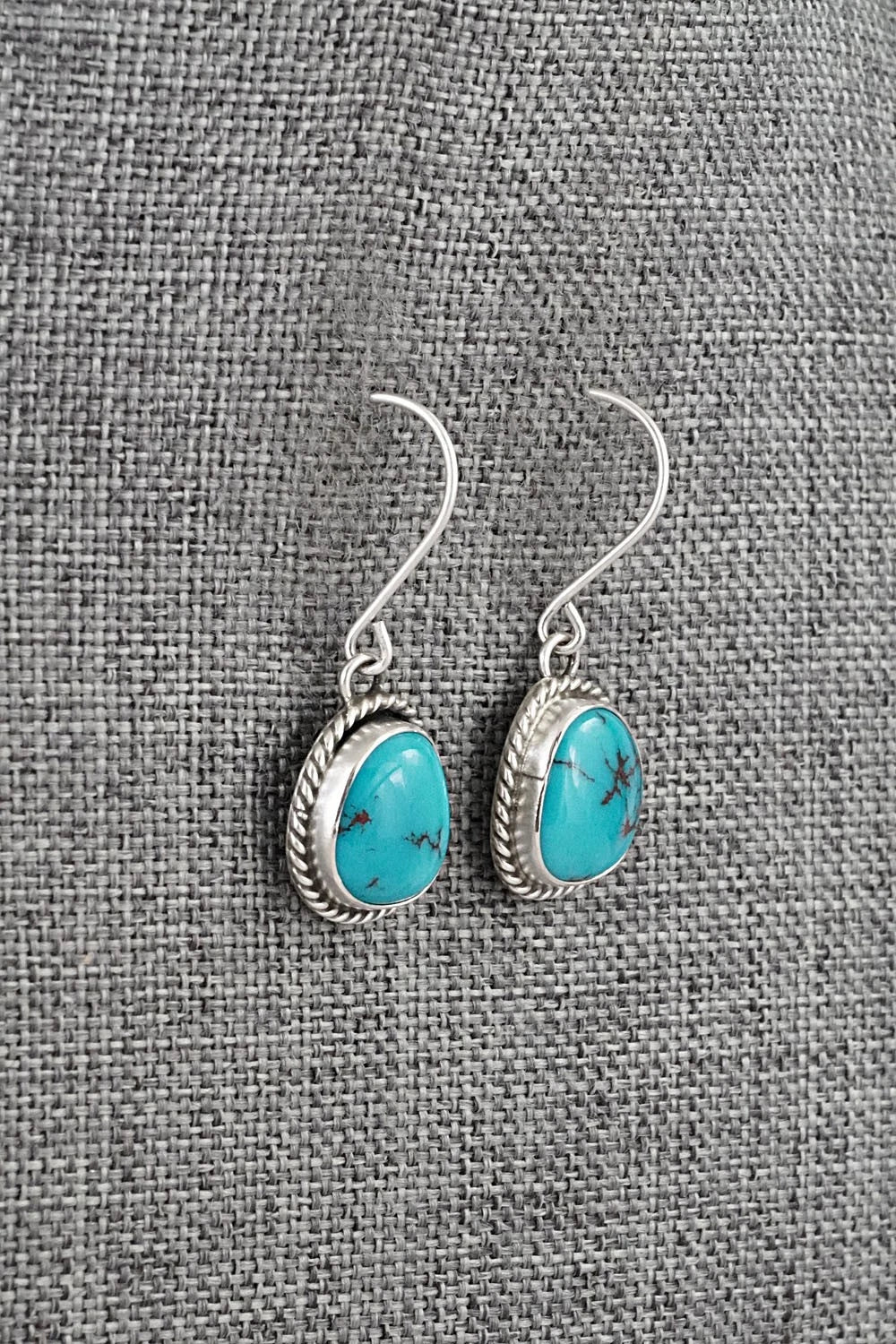Turquoise & Sterling Silver Earrings - Eugene Gruber