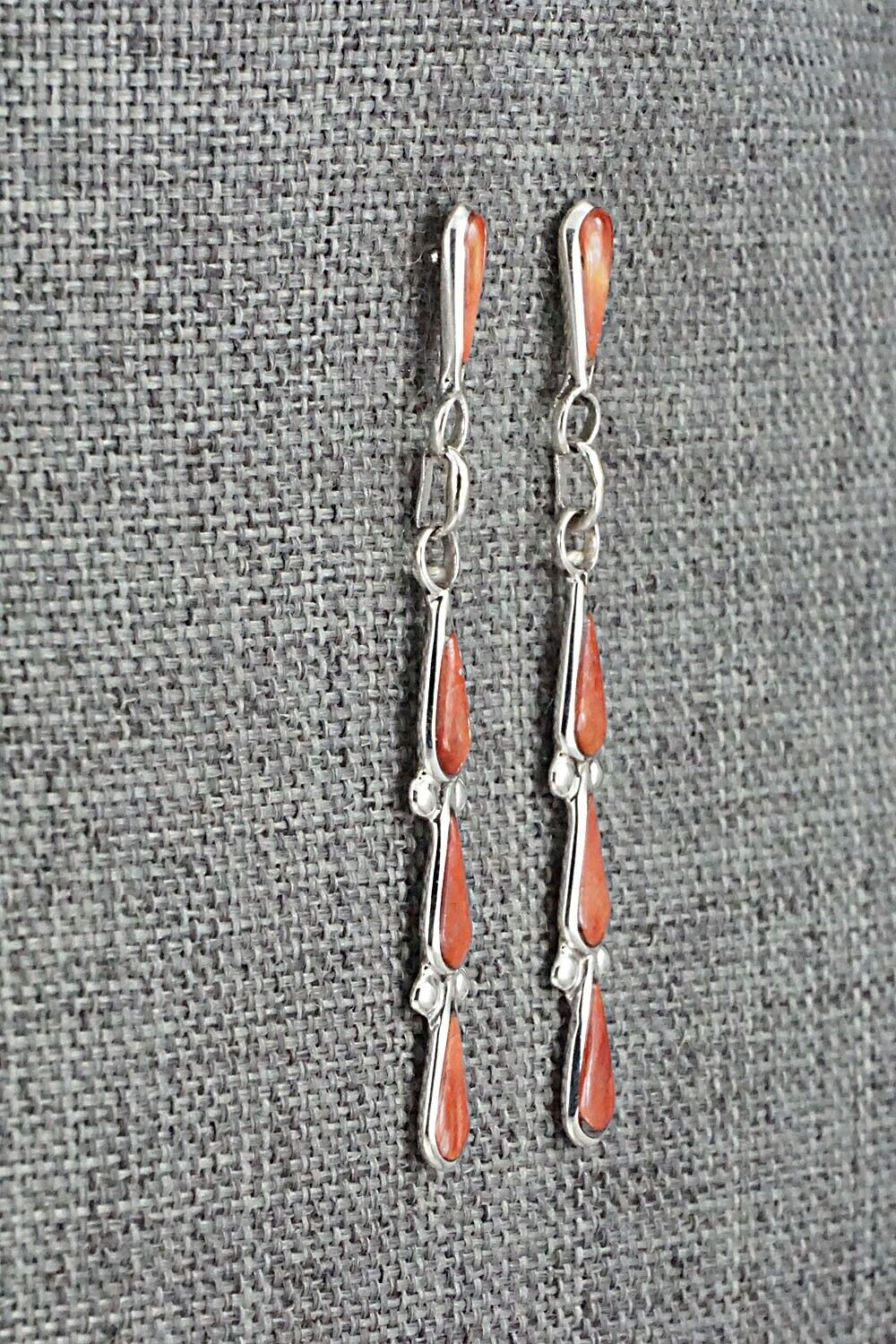 Spiny Oyster & Sterling Silver Earrings - Angela Gasper
