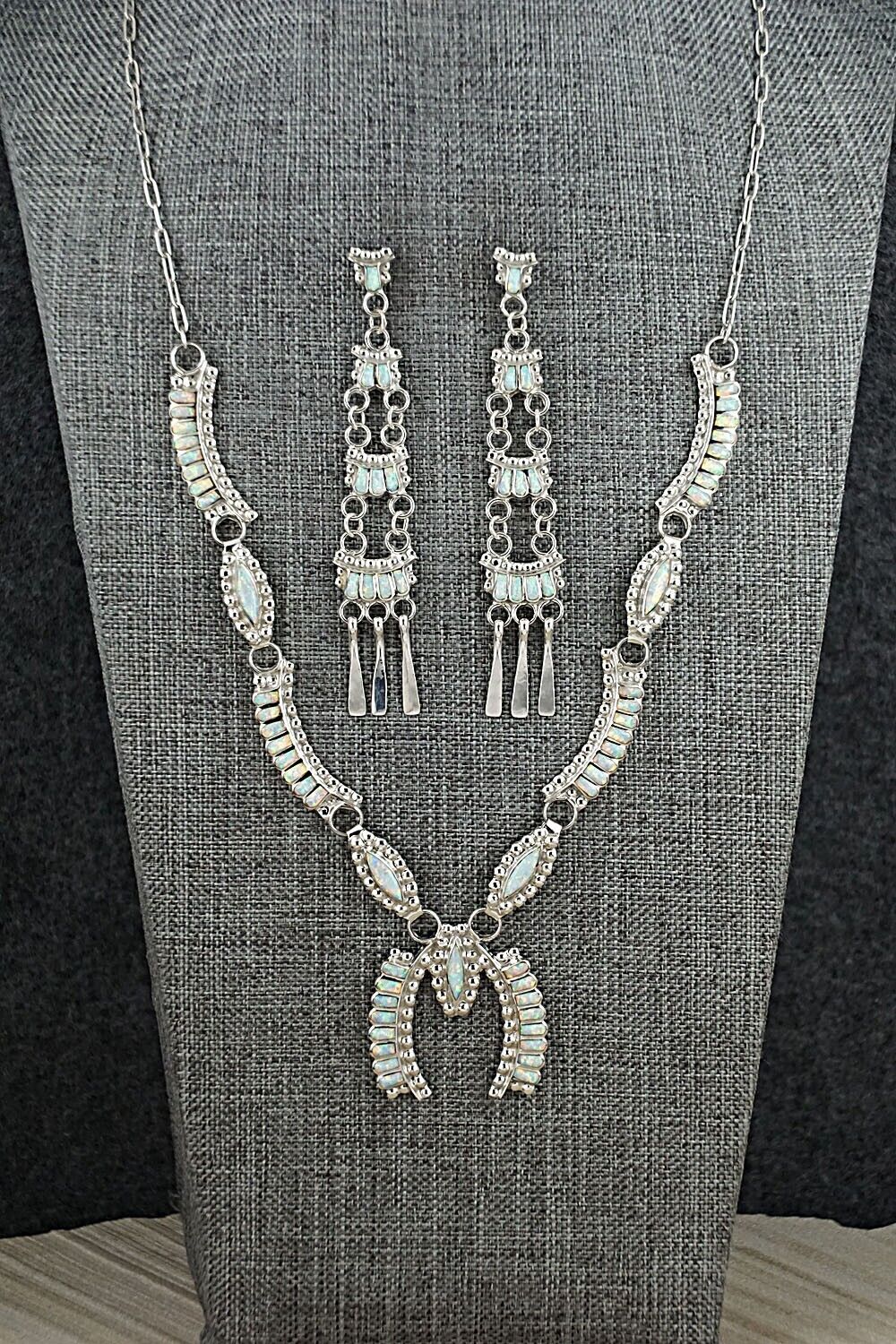 Opalite & Sterling Silver Necklace and Earrings Set - Lucy Sheyka