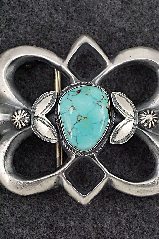 Turquoise & Sterling Silver Belt Buckle - Henry Morgan