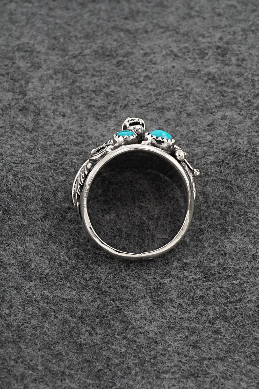 Turquoise & Sterling Silver Ring - Jeanette Saunders - Size 12