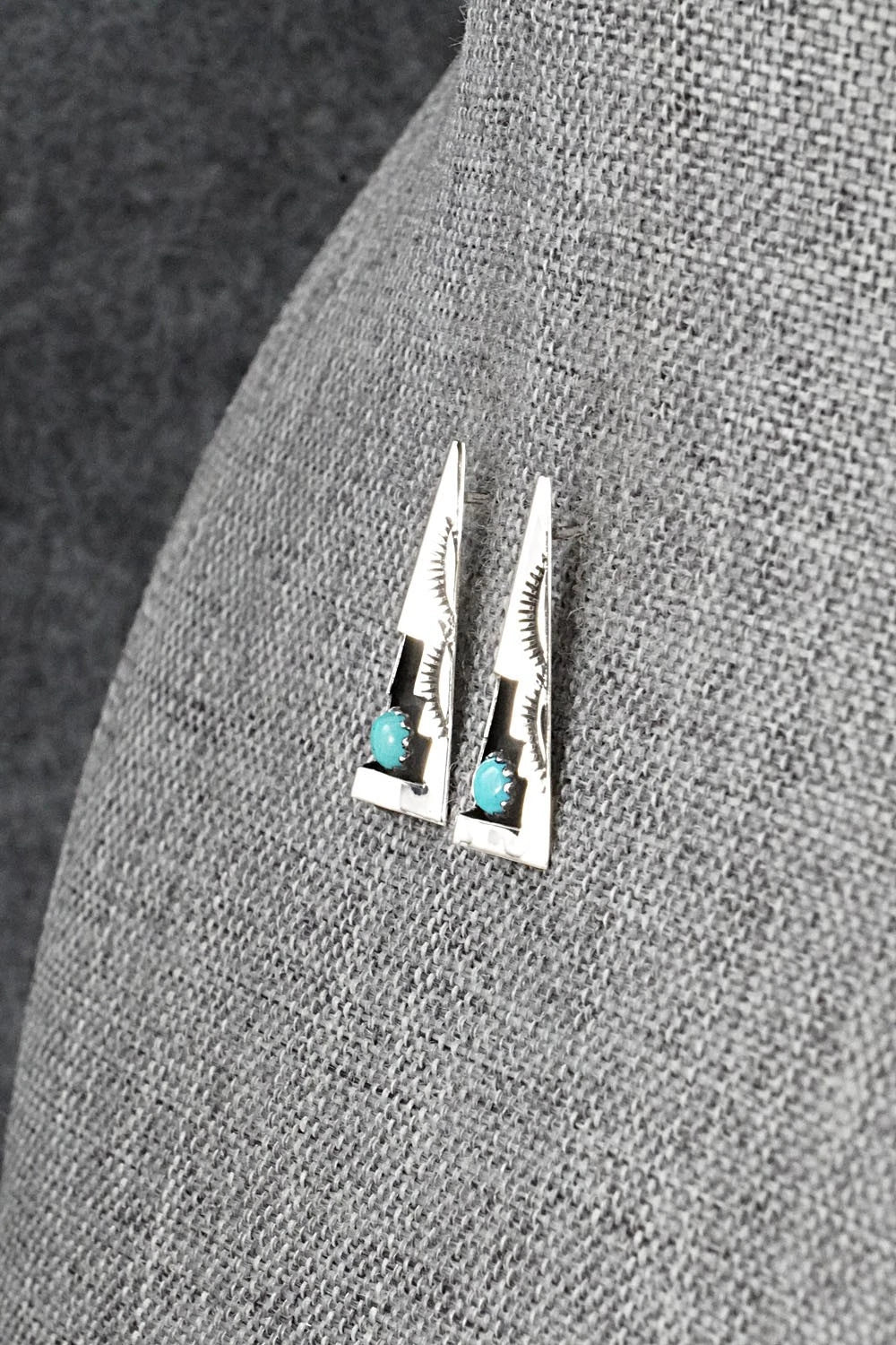 Turquoise & Sterling Silver Earrings - Phil Perry