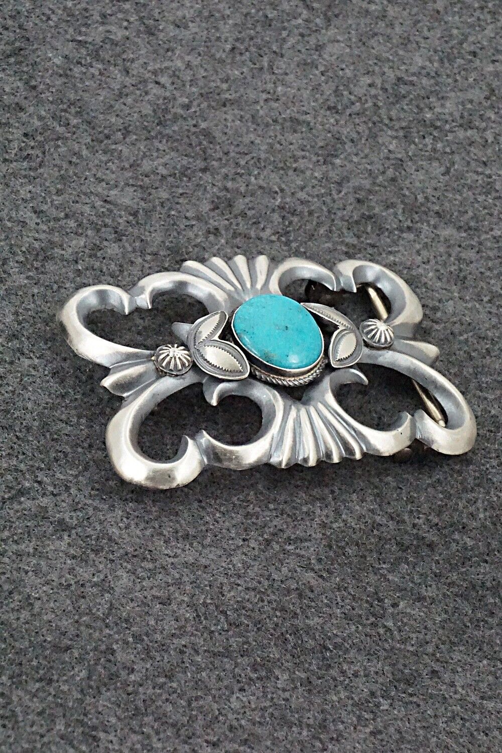 Turquoise & Sterling Silver Belt Buckle - Henry Morgan