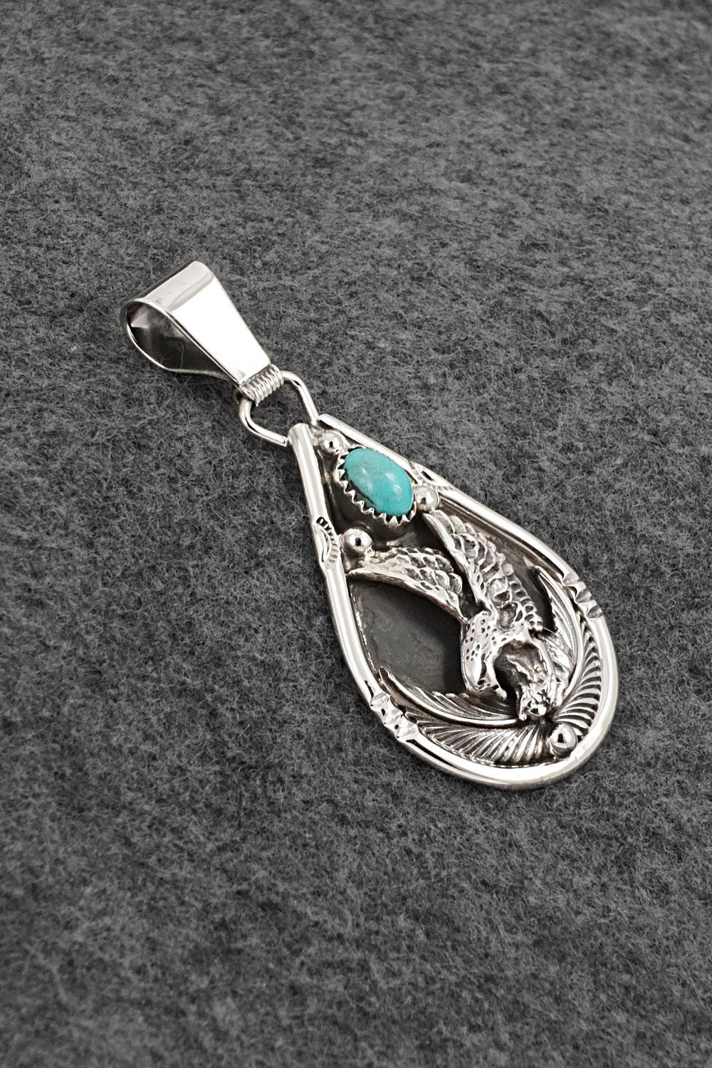 Turquoise & Sterling Silver Pendant - Darrell Morgan