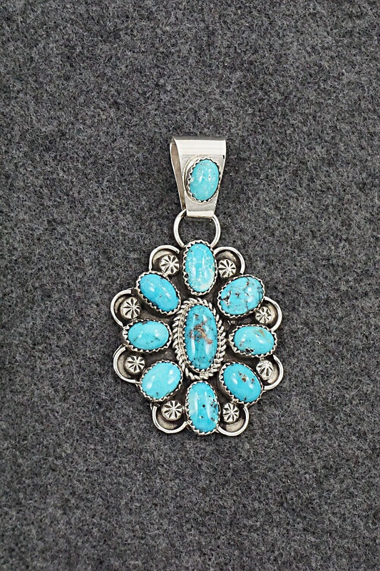 Turquoise & Sterling Silver Pendant - Eunise Wilson