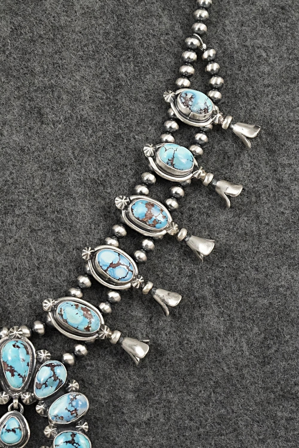 Turquoise & Sterling Silver Squash Blossom Set - Darrin Livingston