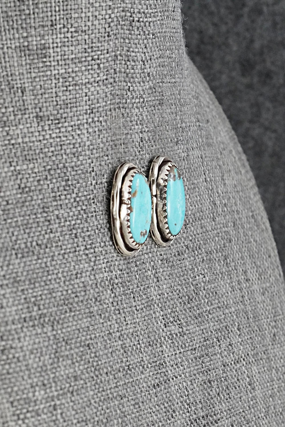 Turquoise & Sterling Silver Earrings - Ernest Hawthorne