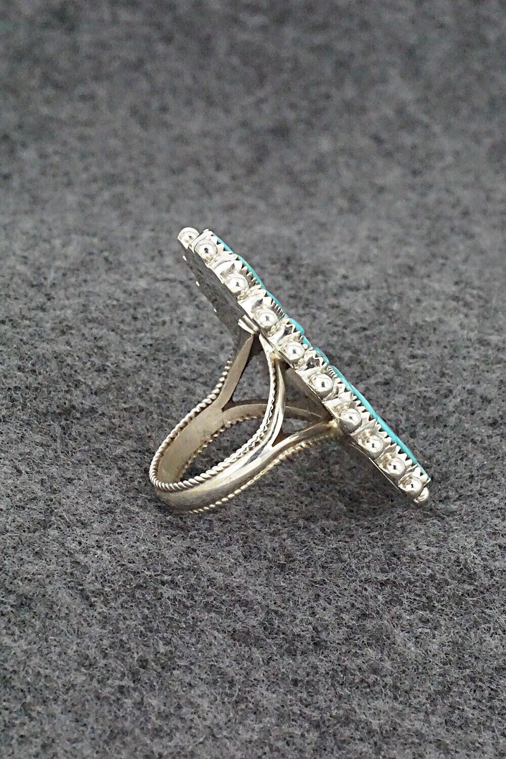 Turquoise & Sterling Silver Ring - Kyle Wilson - Size 8