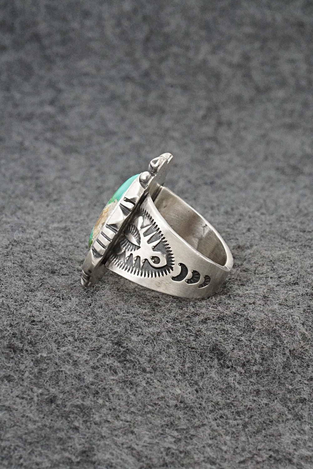Turquoise & Sterling Silver Ring - Samuel Yellowhair - Size 7.5