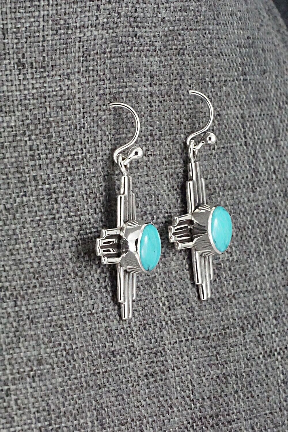 Turquoise & Sterling Silver Earrings - Raymond Coriz