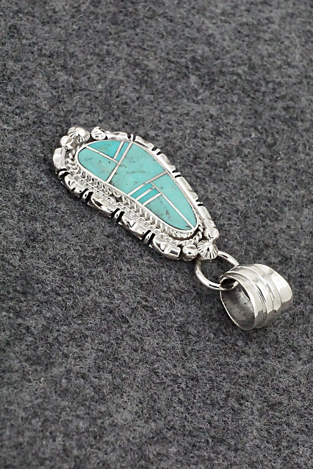 Turquoise & Sterling Silver Pendant - James Manygoats