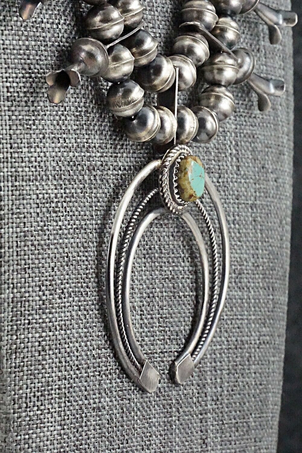 Turquoise & Sterling Silver Squash Blossom Set - Phil Garcia