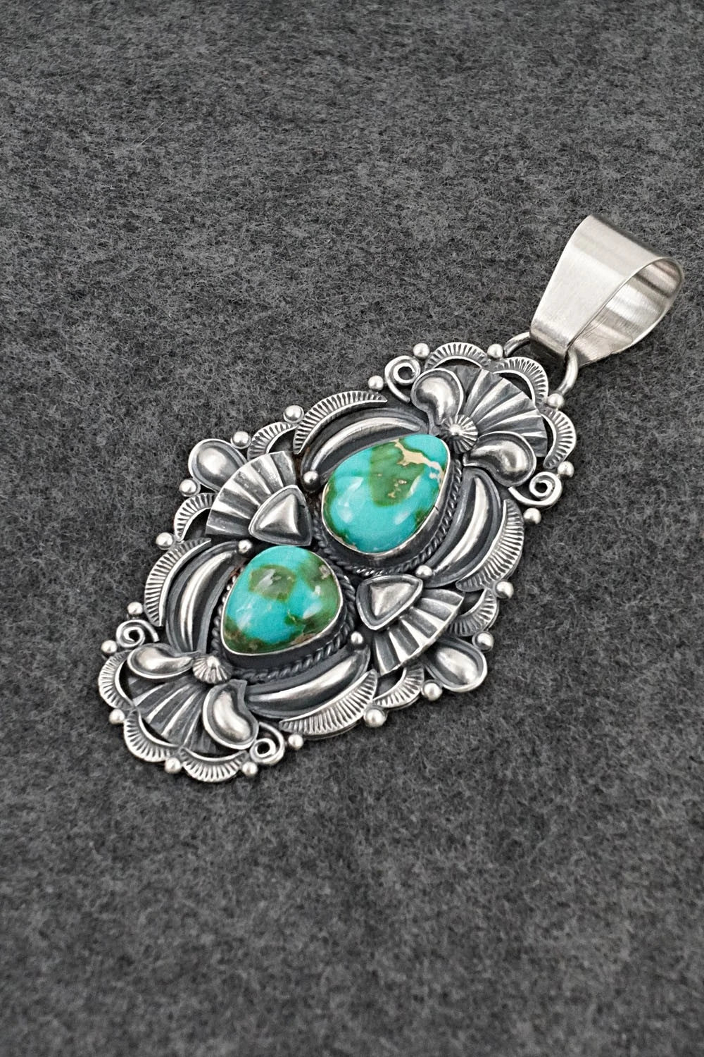 Turquoise and Sterling Silver Pendant - Derrick Gordon