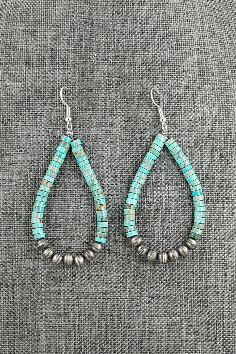 Turquoise & Sterling Silver Earrings - Quaylon Sam